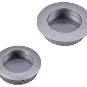 Häfele Muschelgriff aus Aluminium rund zum Kleben silber, Ø 50 mm