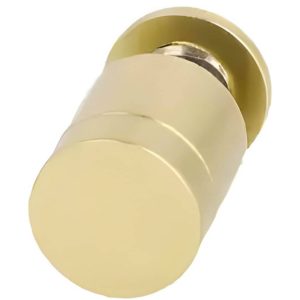 Siso Glastürknopf BONSAI aus Aluminium zum Aufstecken 13 x 27 mm für Glasdicke 4 – 6 mm, Messing poliert
