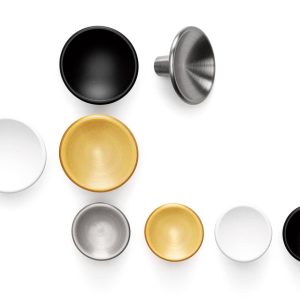 Viefe Möbelknopf DISC aus Metall, Nickel gebürstet – Durchmesser 38 mm