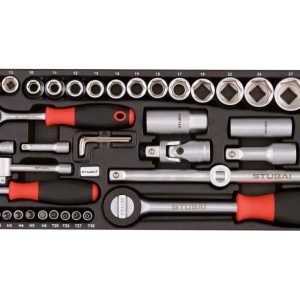 Stubai Steckschlüsselset aus Stahl 1/2" & 1/4", 56-teilig