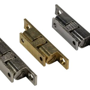 Häfele Doppel-Kugelschnapper aus Messing verstellbar, Höhe 60 mm – Messing vernickelt matt