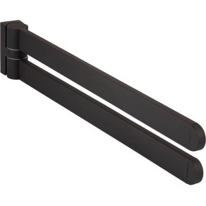 Bisk Handtuchhalter ATLANTIK aus Stahl 400 mm schwenkbar, Schwarz seidenmatt