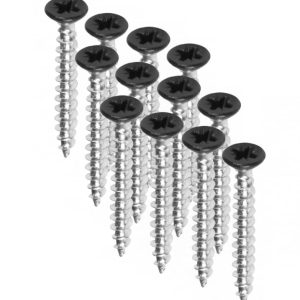 Domax Spanplattenschrauben Ø 4,5 mm schwarz, 12-Stück-Set, 4,5 x 35 mm