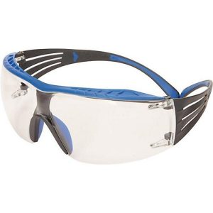 3M Schutzbrille SecureFit SF401, EN 166, Bügel blau/grau, klare PC-Scheibe, rahmenlos, ca. 22g