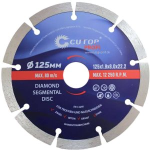 CUTOP Diamant-Trennscheibe PROFI  für Beton, Ziegel, Granit und Stein, 125 x 1,9 mm