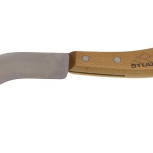 Stubai Ledermesser mit Holzgriff und gebogener Klinge, 75 mm