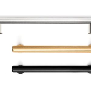 Viefe Möbelgriff RILLE aus Aluminium, BA 160 – 992 mm, 320 mm – Schwarz gebürstet