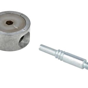 Siso Möbelverbinder FUERTE aus Metall 90°, Gehäuse + Bolzen 64 mm