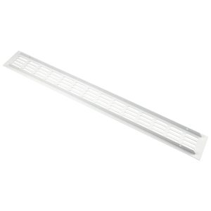 Gedotec Lüftungsgitter aus Aluminium mit gerillten Stegen, 60 mm  – Weiß eloxiert – 400 mm