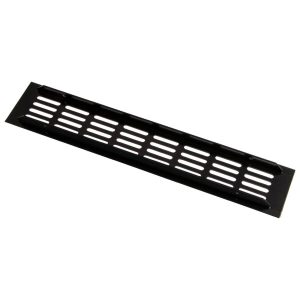 Gedotec Lüftungsgitter aus Aluminium mit gerillten Stegen, 60 mm  –  Schwarz matt eloxiert – 1000 mm