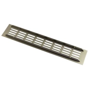 Gedotec Lüftungsgitter aus Aluminium mit gerillten Stegen, 60 mm  – Edelstahl eloxiert – 400 mm