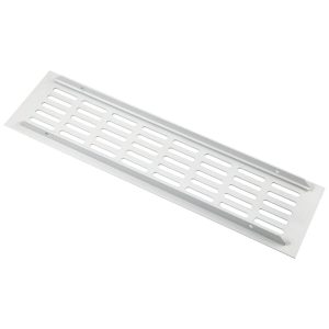 Gedotec Lüftungsgitter aus Aluminium mit gerillten Stegen, 100 mm  –  Weiß eloxiert – 600 mm