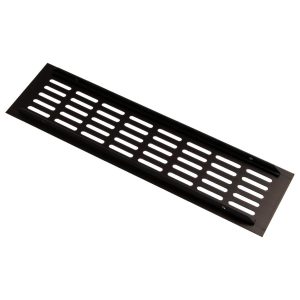 Gedotec Lüftungsgitter aus Aluminium mit gerillten Stegen, 100 mm  –  Braun eloxiert – 800 mm