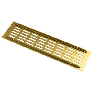 Gedotec Lüftungsgitter aus Aluminium mit gerillten Stegen, 80 mm  – Gold eloxiert – 500 mm