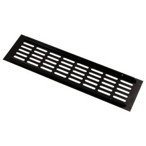 Gedotec Lüftungsgitter aus Aluminium mit gerillten Stegen, 100 mm  –  Schwarz matt eloxiert – 800 mm