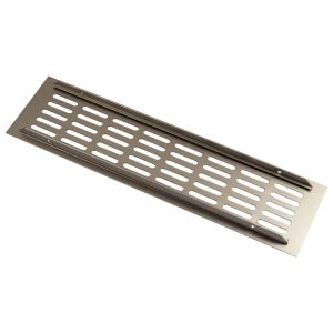 Gedotec Lüftungsgitter aus Aluminium mit gerillten Stegen, 100 mm  –  Edelstahl eloxiert  – 300 mm