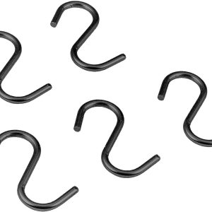 Gedotec Küchenreling aus Metall schwarz inkl. 5 Haken, 5x Einhängehaken