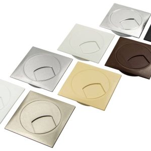 Häfele Kabeldurchlass PLAZA aus Kunststoff quadratisch 80 mm, Edelstahl-Optik