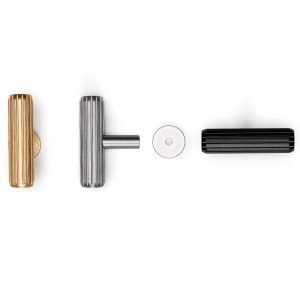 Viefe Möbelknopf RILLE aus Aluminium, 55 x 15 mm, Schwarz gebürstet