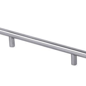 Gedotec Möbelgriff LUNA aus Edelstahl, matt gebürstet Ø 12 mm, 208 x 12 x 128 mm
