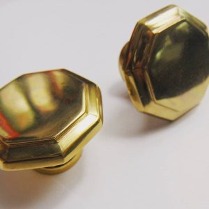 Gedotec Möbelknopf PLUTO Schrankknopf Messing poliert achteckig, Ø 40 mm
