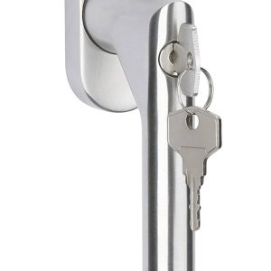 Gedotec Fenstergriff aus Edelstahl L-Form, mit Schließzylinder