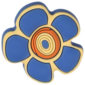Gedotec Möbelknopf KIZI aus Gummi speichelecht, Blume blau