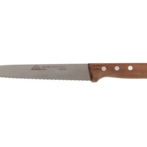 Stubai Küchenmesser mit Holz-Giff & Wellenschliff aus Chrom-Molybdän-Edelstahl spezialgehärtet, 180 mm