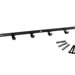 Häfele Hakenleiste H9065 aus Stahl mit 6 Haken schwarzgrau Länge 350 mm