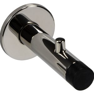 Häfele Startec Türstopper Wand-Türpuffer SMOVI mit Garderoben-Haken, Edelstahl – verchromt poliert