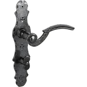 Lienbacher Türdrücker-Garnitur BERN aus Schmiedeeisen Ö-Norm 90 mm, WC – Badezimmer