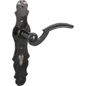 Lienbacher Türdrücker-Garnitur BERN aus Schmiedeeisen Ö-Norm 88 mm, PZ – Profilzylinder