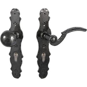 Lienbacher Türbeschlag BERN Antik Schmiedeeisen Wechselgarnitur PZ 88 mm, Rechts
