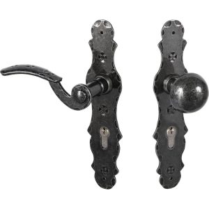 Lienbacher Türbeschlag BERN Antik Schmiedeeisen Wechselgarnitur PZ 88 mm, Links
