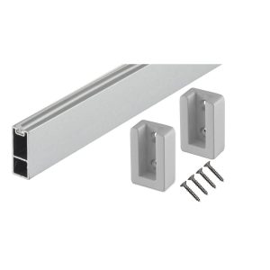 Gedotec Schrankrohr EDGE SILVER eckig, 30 x 12 mm, 2000 mm