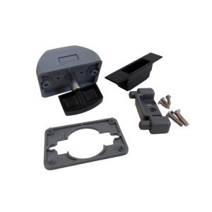 Siso Möbelschloss LONG LATCH mit Druckknopfverriegelung, rechteckig Holzstärke 12 – 16 mm schwarz matt