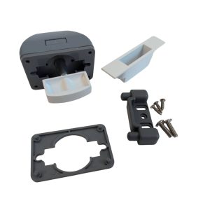 Siso Möbelschloss LONG LATCH mit Druckknopfverriegelung, rechteckig Holzstärke 12 – 16 mm weiss matt