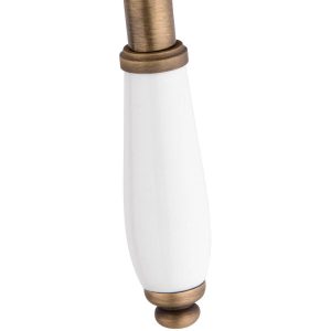 Fimet Fenstergriff MARINA 108 aus Messing & Porzellan, Bronze satiniert – Porzellan weiß