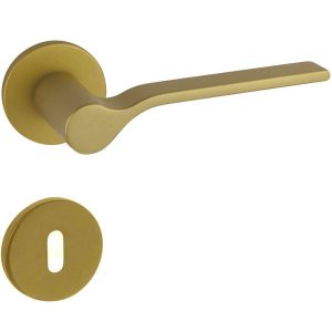 Fimet Drückergarnitur ONDA 1230-208 aus Metall, BB – Buntbart – Messing satiniert