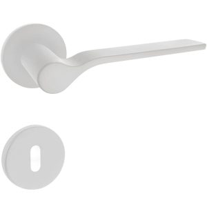 Fimet Drückergarnitur ONDA 1230-208 aus Metall, BB – Buntbart – Weiß matt (RAL 9016)