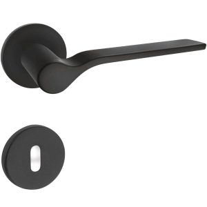 Fimet Drückergarnitur ONDA 1230-208 aus Metall, BB – Buntbart – Schwarz matt (RAL 9005)