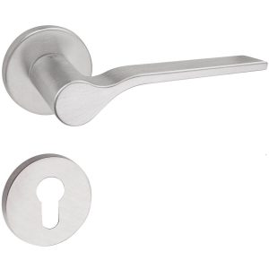 Fimet Drückergarnitur ONDA 1230-208 aus Metall, PZ – Profilzylinder – Chrom satiniert