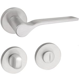 Fimet Drückergarnitur ONDA 1230-208 aus Metall, WC – Badezimmer – Chrom satiniert