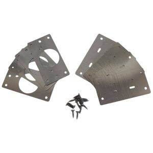 Gedotec Reparaturplatte EASY-SMALL aus Edelstahl 90×46 mm für Topfscharniere mit Schrauben, 4er Set