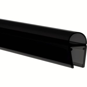Rehau Duschtürdichtung aus Kunststoff schwarz streifend für Glasdicke 6 – 8 mm, 2000 mm