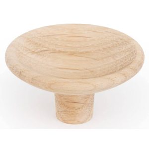 Viefe Möbelknopf DISC aus Holz, Eiche roh (unbehandelt) – Durchmesser 38 mm