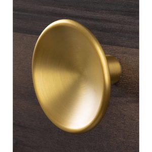 Viefe Möbelknopf DISC aus Metall, Messing dunkel gebürstet – Durchmesser 50 mm