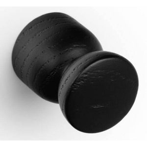 Viefe Möbelknopf PIECE aus Holz, Schwarz matt lackiert – Durchmesser 25 mm