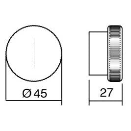 Viefe Möbelknopf BOTO aus Aluminium, Ø 45 mm – Messing dunkel gebürstet