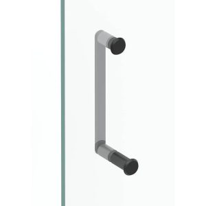 Viefe Duschtürknopf-Set FASE aus Aluminium, Ø 23 mm – Schwarz gebürstet